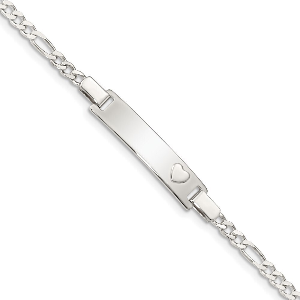 Kazi Luxury Sterling Silver  ID with Heart Bracelet